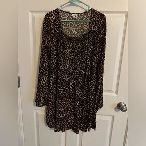 Animal print ruffled dress